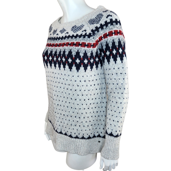 American Eagle Outfitters Womens Medium Gray Wool Blend Sweater Heart Design - Picture 4 of 14